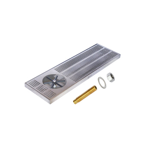 Side Spray Glass Rinser Drip Tray – Brushed Stainless – With Drain, 20
